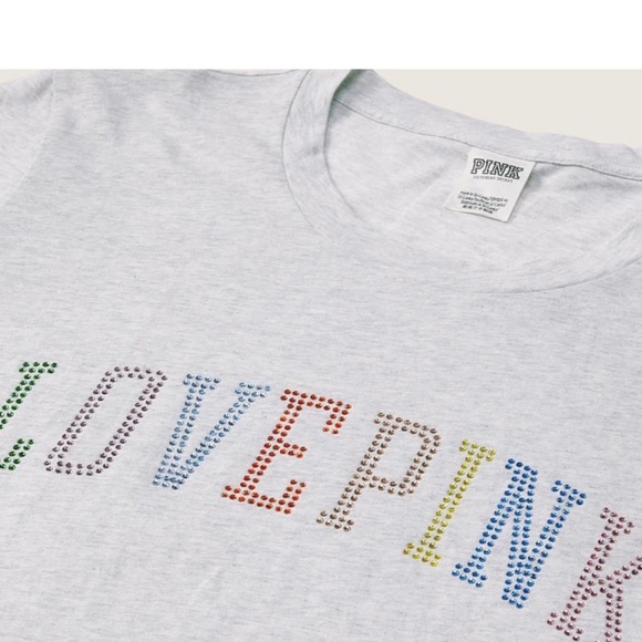 PINK BY Victoria's Secret Rainbow Shine T-Shirt - Picture 3 of 9